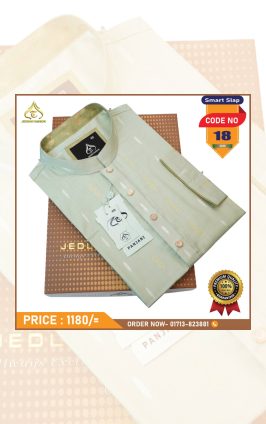 লাইট লেমন কালার স্মার্ট স্লাপ কাপরের পাঞ্জাবী